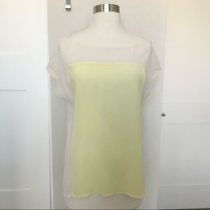 Club Monaco Yellow Square Silk Shirt